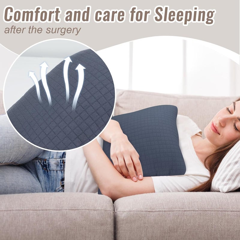 RoamReady Hysterectomy Recovery Pillow, Post-Surgery Cushion for Abdomen C-Section Tummy Tuck Lumpectomy Myomectomy Patients Must Haves Abdominal Pillow with Pocket (Navy Blue) - Image 5